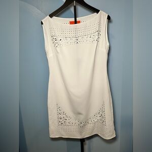 Clover Canyon White Laser-Cut Sleeveless Mini Dress